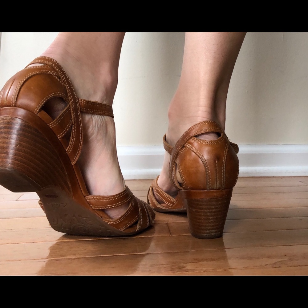Clarks Active Air Sandals Wedges Leather Shoes